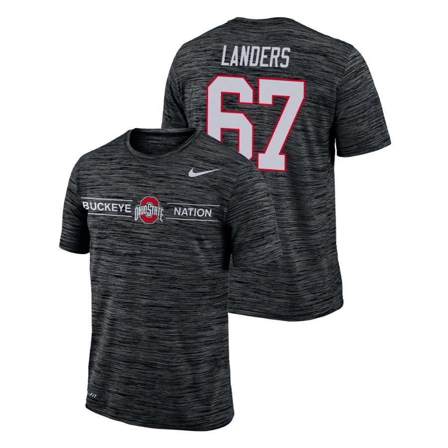 Ohio State Buckeyes Men's NCAA Robert Landers #67 Black GFX Velocity Sideline Legend Performance College Basketball T-Shirt OMD7849TZ